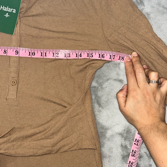 Halara ribbed knit collared button down tie back dress - Picture 8 of 14